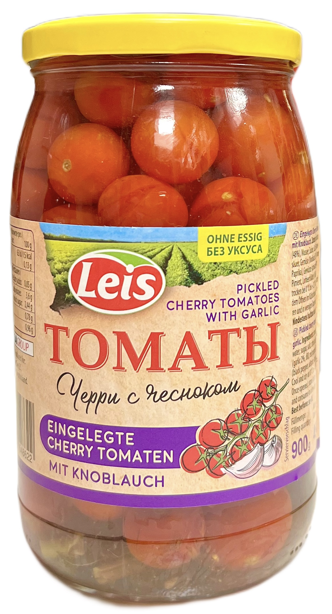 Cherry-rajčata s česnekem 900ml Leis